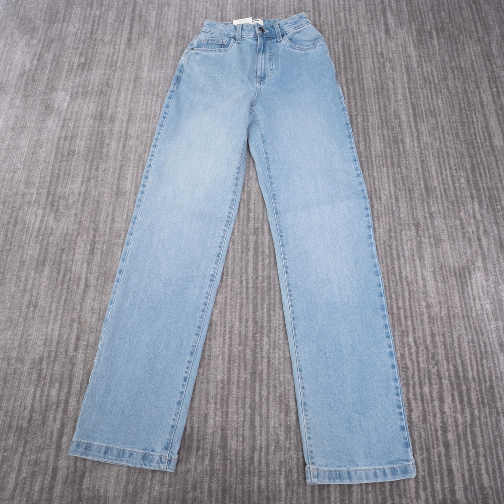 Cotton On Curvy Straight Jeans Womens 24 Fit 22 Blue New High Rise Stretch Denim